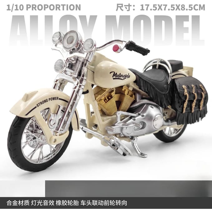 1:10 Modèle de Moto en Alliage Simulation Jouet en Métal Modèle de Moto de Rue Cadeau pour Enfants gray