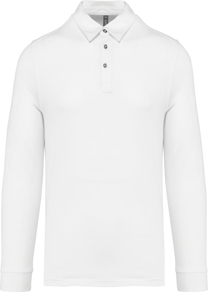 Kariban Herenpolo lange mouwen van jersey K264 - White - S
