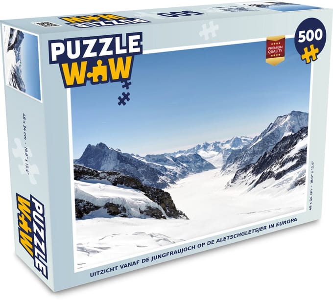 Puzzel Uitzicht vanaf de Jungfraujoch op de Aletschgletsjer in Europa - Legpuzzel - Puzzel 500 stukjes