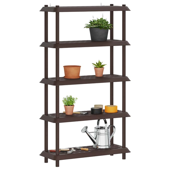 vidaXL - Plankenunit - 5-laags - 100 - x - 40 - x - 177 - cm - PP - Bruin