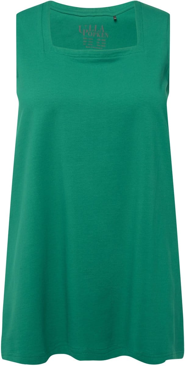 Ulla Popken - Dames - Longtop classic fit carréhals mouwloos - Smaragd - Maat 42+