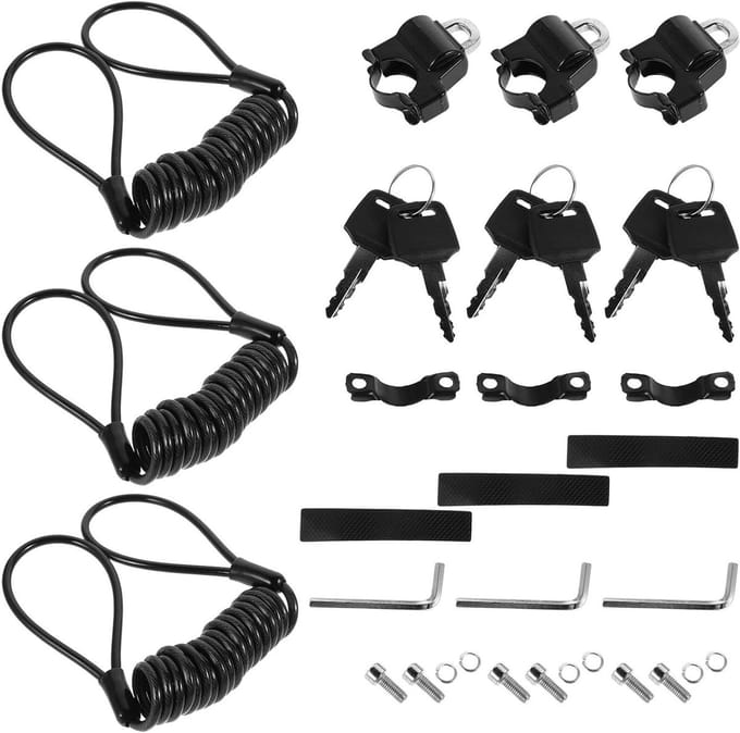 Helmsloten Set - Antidiefstal Vergrendeling - Veilige Opslag - Universele Compatibiliteit - 3 Sets - Zwart