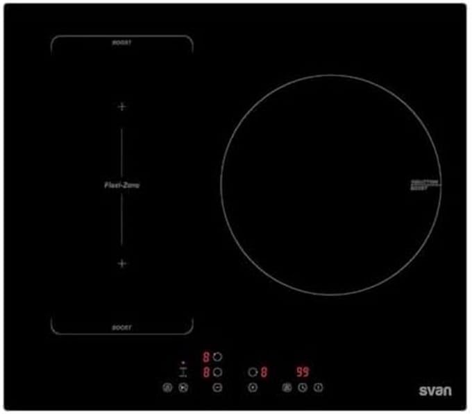 Inductiekookplaat - Kookplaat - Koken - Dubbele flexibele zone - 56 x 590 mm - Zwart