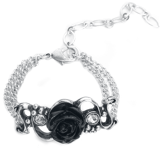 Alchemy Gothic - Gothic Armband - Bacchanal Rose - voor Vrouwen - zilverkleurig
