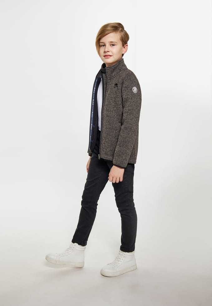 Schmuddelwedda Gebreide fleece jas jongens (kinderen) grijs melange