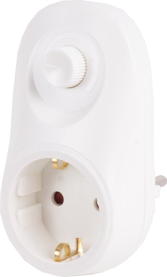 Benson Stopcontact met dimmer - randaarde - wit - kinderbeveiliging