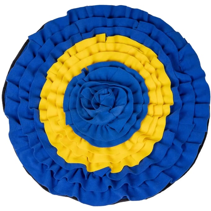 QHP SNUFFEL MAT VOOR PAARDEN Geel-blauw