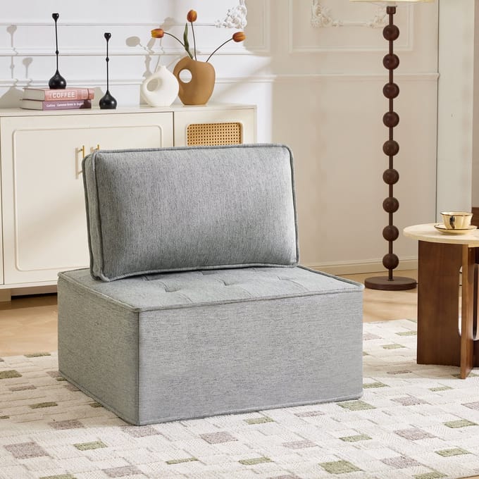 Wishdor - Modulaire Fauteuilbank - Compact En Flexibel - Modern - Voor Kleine Ruimtes - Multiplex - Lichtgrijs