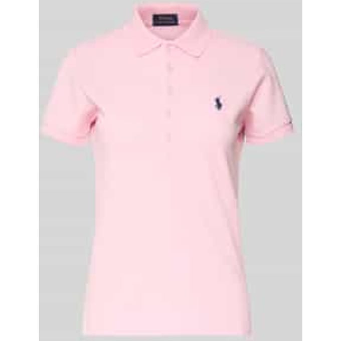 Slim fit poloshirt met logostitching, model 'JULIE'