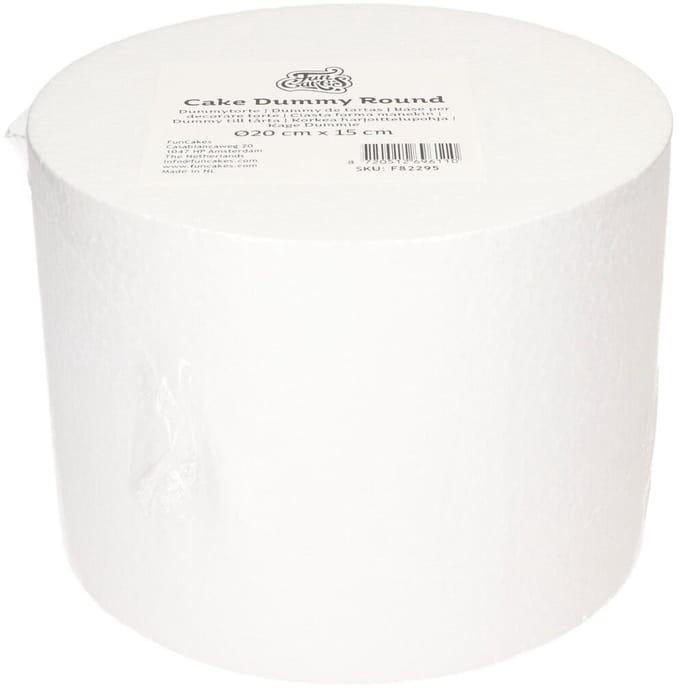 FunCakes Taart Dummy - Piepschuim Blok - Rond - Ø20 cm x 15 cm