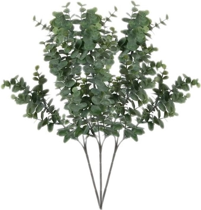 Mica Decorations Kunstbloem - 3x - Eucalyptus kunsttak - grijs/groen - 65 cm - decoratie
