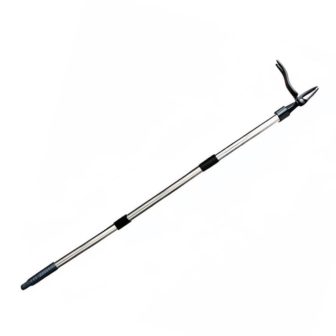 Staande Onkruidtrekker 44 Inch Verstelbare Handgreep 4 Klauw Hand Onkruidgereedschap voor Tuin Gazon Erf gray