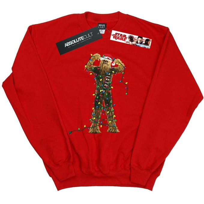 Star Wars Heren Chewbacca Kerstverlichting Sweatshirt (Rood)