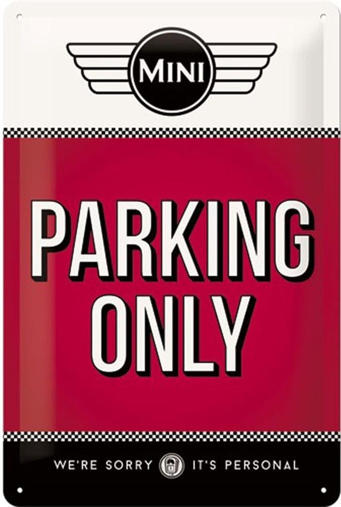 Wandbord – Mini Cooper Parking Only -20x30 cm