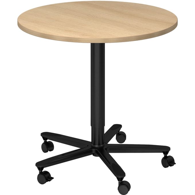 BISTRO 80R D - Systeem conferentietafel Zwart Eiken Ø 80