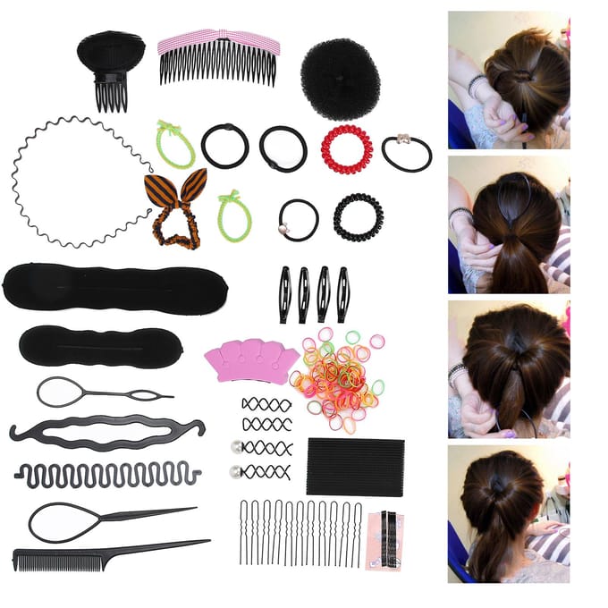 20 stuks Haarvlecht Tool Set Styling Twists Vlecht Kappersgereedschap Haaraccessoire black