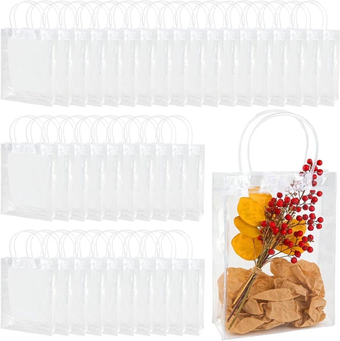 Solidchoice - 40 Transparante PVC Cadeauzakjes met Handvat