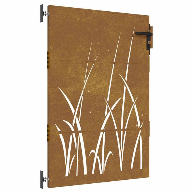 vidaXL - Poort - 85x150 - cm - grasontwerp - cortenstaal