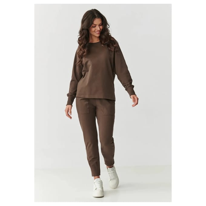 Sportset voor dames met sweatshirt en joggingsbroek Makadamia
