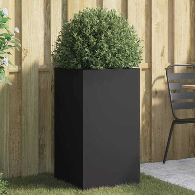 vidaXL - Plantenbak - 42x38x75 - cm - staal - zwart