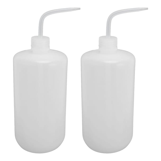 2 Stuks Wasfles 1000ml Plastic Veiligheid Laboratorium Knijphulpmiddel met Smalle Mond white
