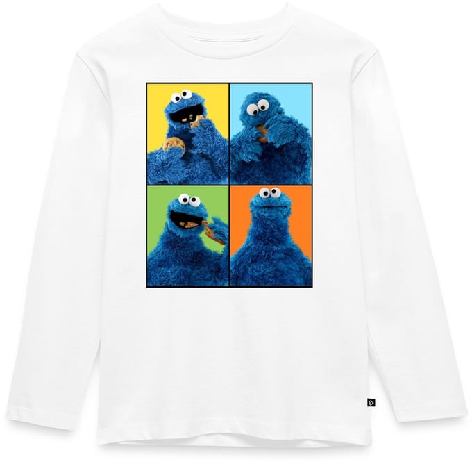 Sesamstraat Koekiemonster Kunst Premium T-Shirt Kinderen