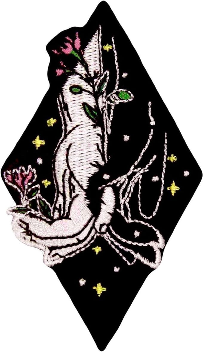 Geborduurde Patch - Applique Badge - Kleding Versieren - Sterke Lijm - 88 x 5 CM - Roze