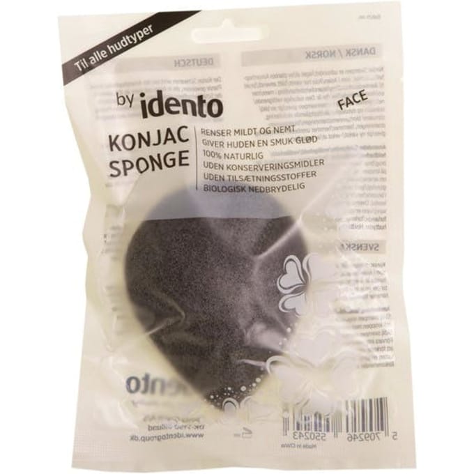 Idento Konjac Sponge Teardrop Black 1 st
