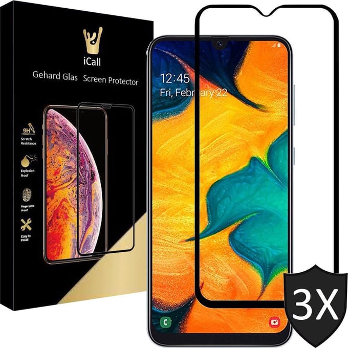 Screenprotector geschikt voor Samsung Galaxy A30 - 3x Glas Screen Protector