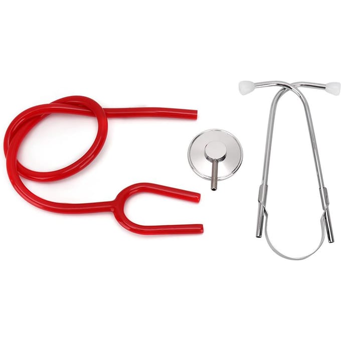 Stéthoscope professionnel à tête unique en alliage d'aluminium, échoscope de détection cardiaque et pulmonaire (rouge) red