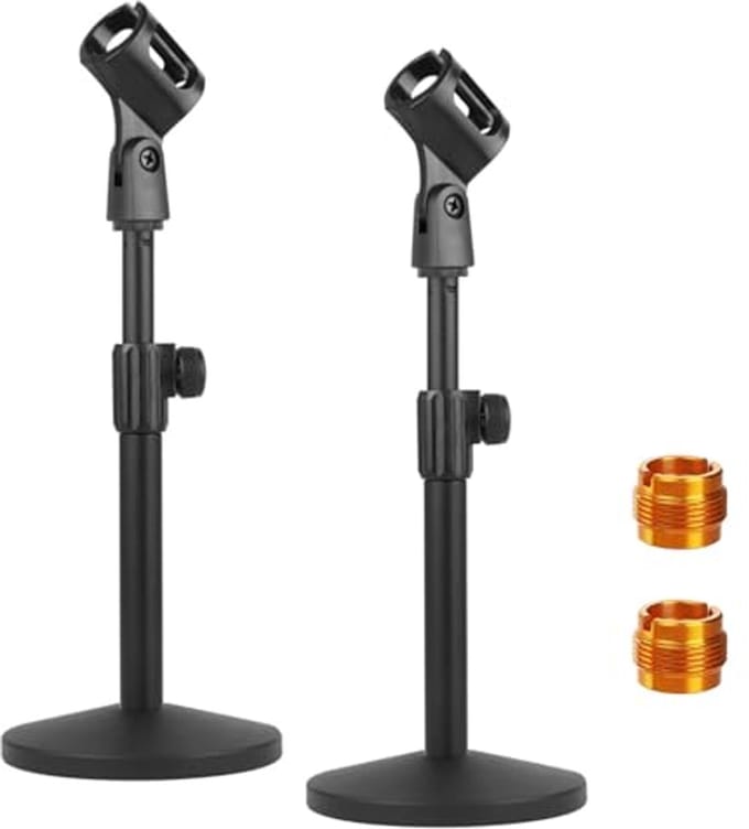 Verstelbare Desktop Microfoon Stand met Microfoon Clip - 2 Pack