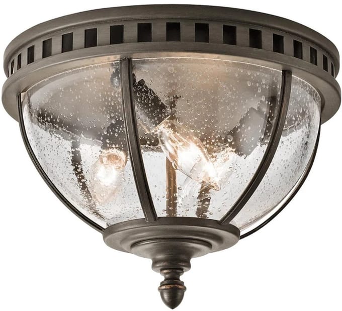 Kichler LED Plafond Buitenlamp Halleron | 3X E14 Max 40W | IP44 | Dimbaar | Londonderry