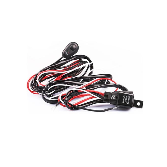 Kit de faisceau de câbles professionnel, métier à tisser pour barre lumineuse de conduite de travail LED avec relais de fusible 12V 40A black