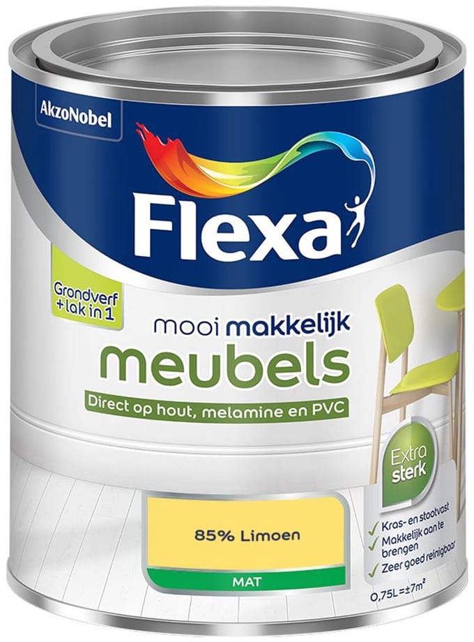 Flexa - Mooi Makkelijk Meubels Mat - 85% Limoen - Mengverf - 750 Ml
