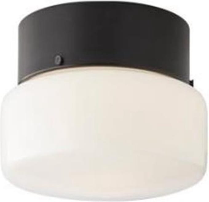 Plafondlamp Met 2 x G9 Fitting - Zwart - Melkwitte Glas - Ø20cm
