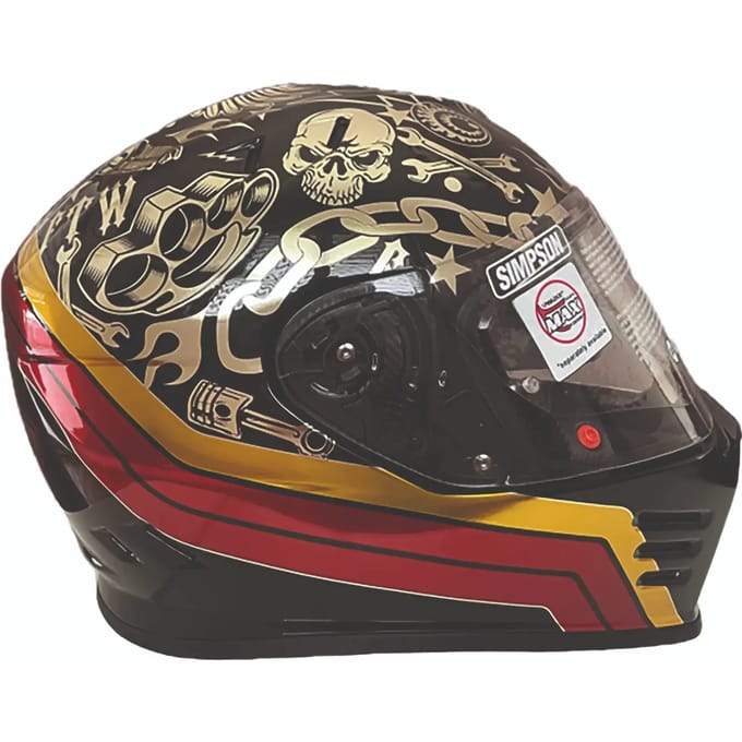 Volle motorhelm Simpson Venom Tattoo