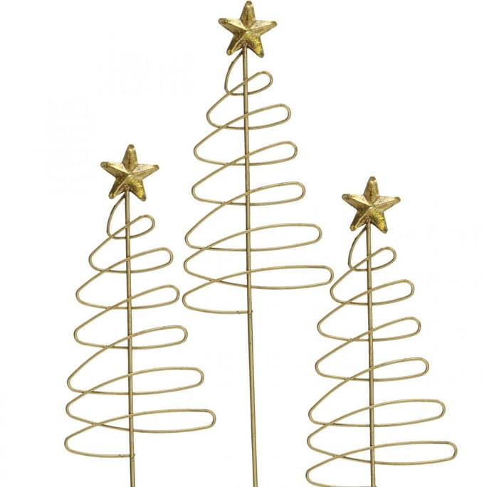 Kerstplug dennenbloem plug metaal 30cm 6 st, 6 Stück