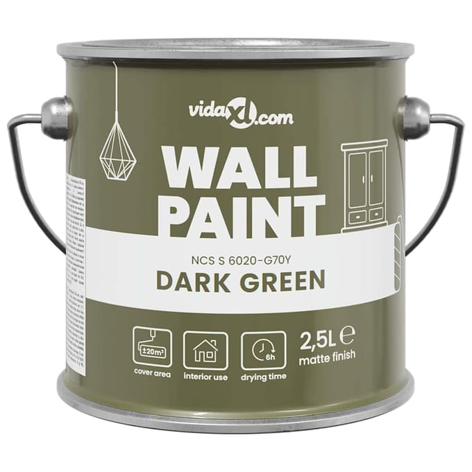 vidaXL Muurverf Groen 2,5 L Wandprint
