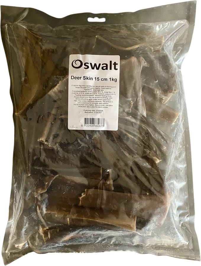 Oswalt Hertenhuid - Hondensnack - 1kg- 15cm