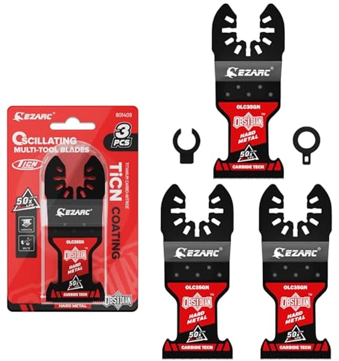 Multitool Zaagbladen 3-Pack - TiCN Gecoate Hardmetaal Bladen voor Oscillerende Zagen
