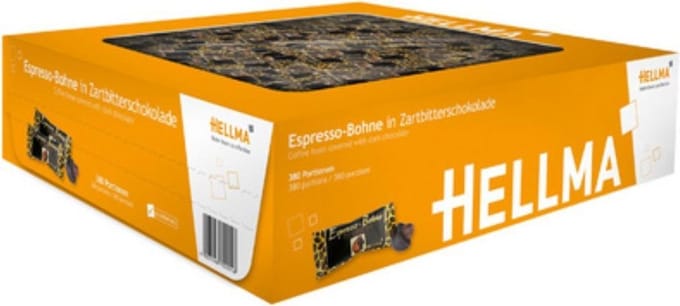 Hellma - Espresso Bonen in Pure Chocolade - 380 stuks