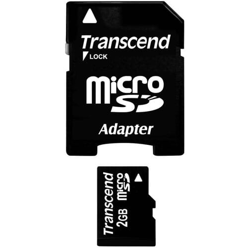 Transcend TS2GUSD microSD-kaart 2 GB Class 2 Incl. SD-adapter