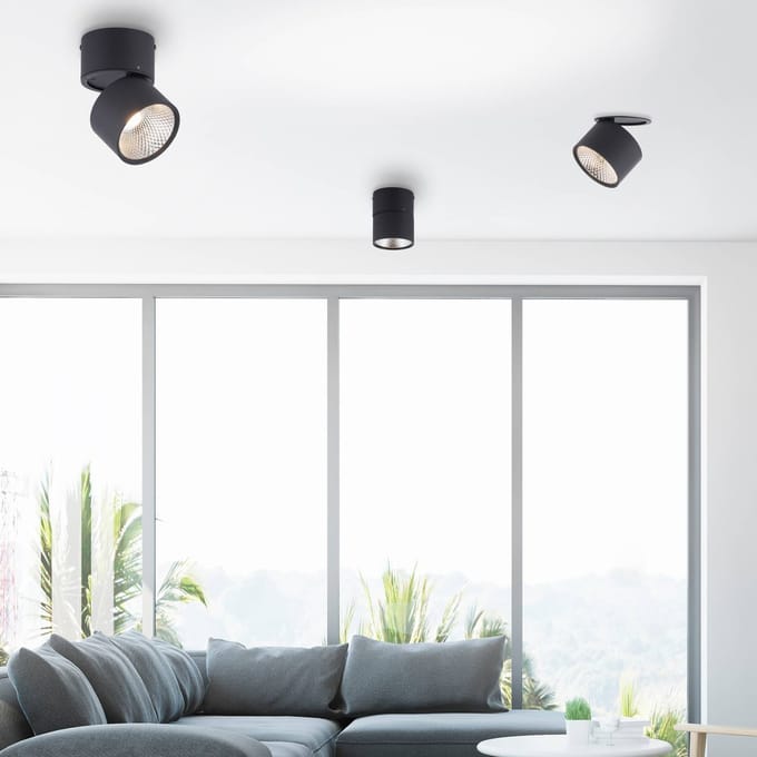 LED plafondlamp PURE Nola, 1-lamp, zwart