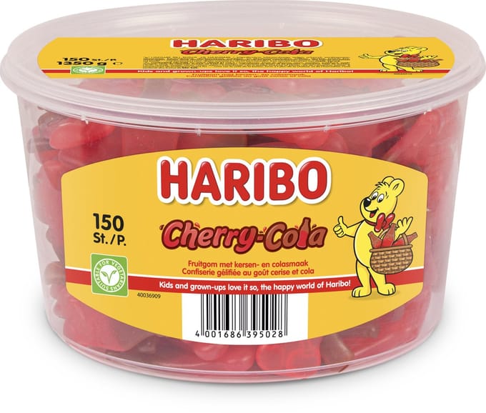 Haribo Cherry Cola - snoep in kers en colasmaak - 150 stuks silo