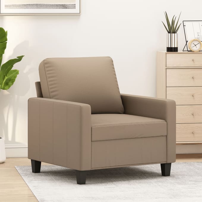 vidaXL - Fauteuil - 60 - cm - kunstleer - cappuccinokleurig