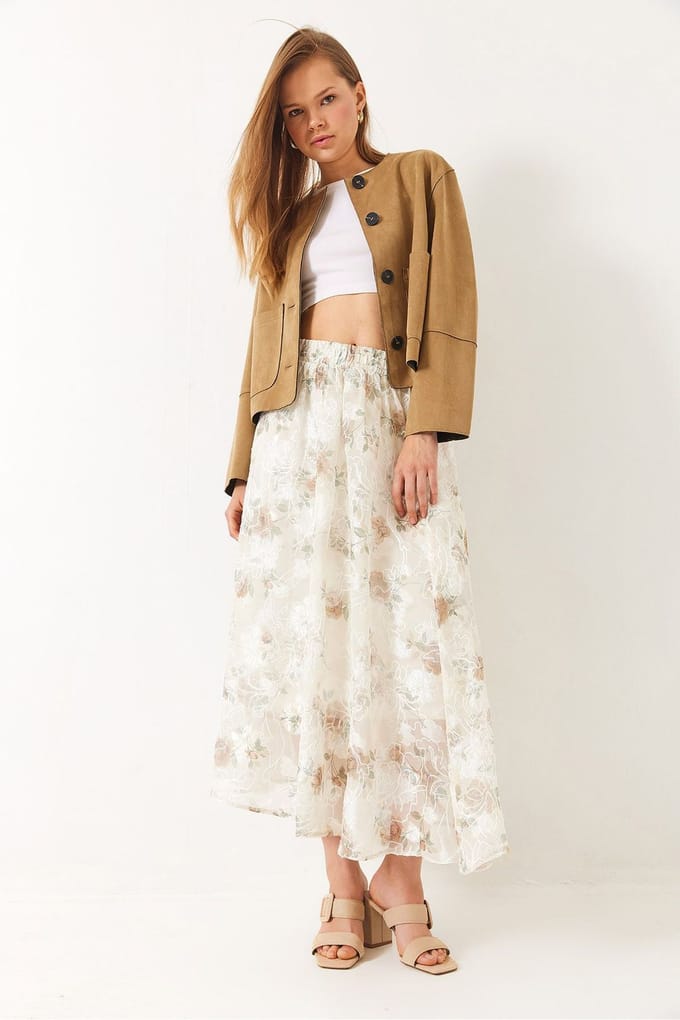Bloemen Maxi Rok met Voering