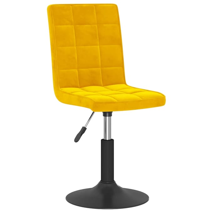 vidaXL - Eetkamerstoelen - draaibaar - 2 - st - fluweel - mosterdgeel