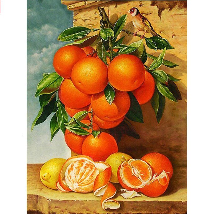 Perceuse complète diamant broderie Fruits 5D bricolage diamant peinture point de croix 20X30CM black