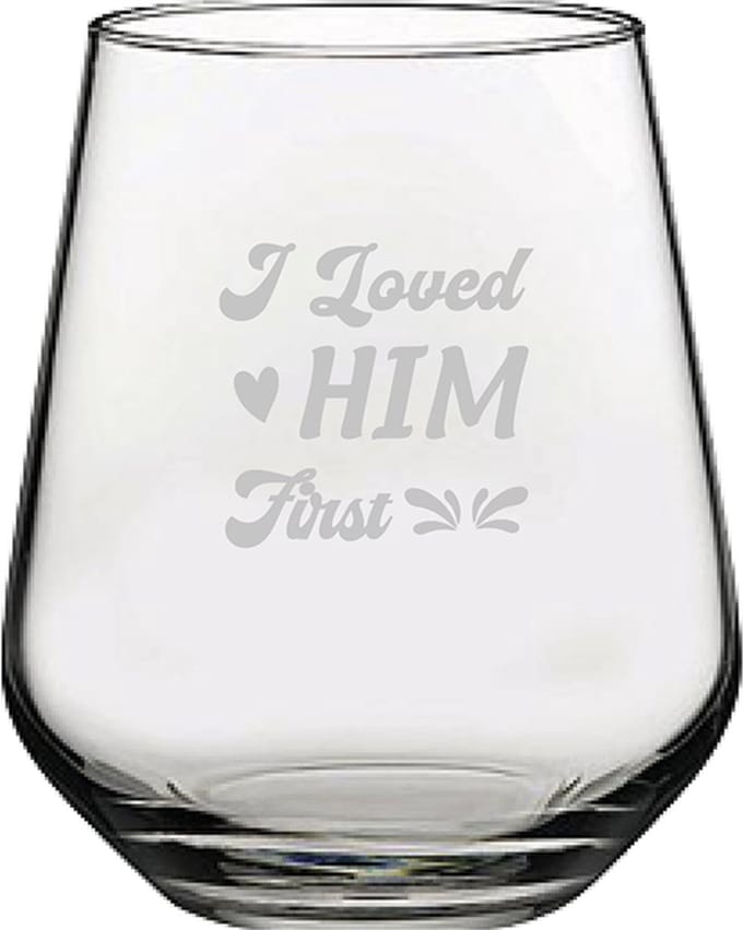 Gegraveerde drinkglas 42,5cl I loved him first