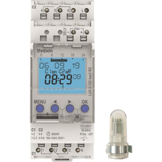 Theben Luna Schemerschakelaar voor DIN-rail - 1220130 - E2K5K